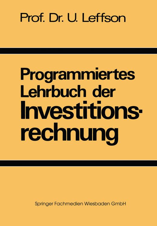 Produktbild: Programmiertes Lehrbuch der Investitionsrechnung