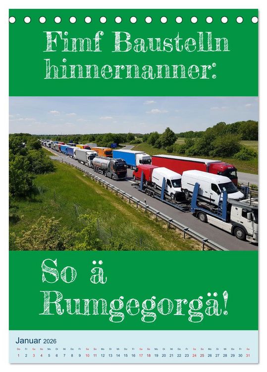 Produktbild: Ningeln&auml;sorum! Mundart und Dialekt Kalender Sachsen (Tischkalender 2026 DIN A5 hoch), CALVENDO Monatskalender