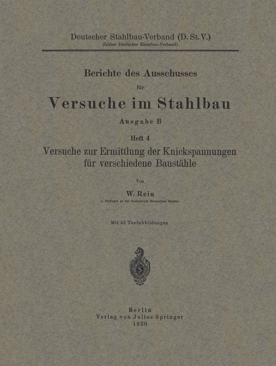 Produktbild: Versuche zur Ermittlung der Knickspannungen f&uuml;r verschiedene Baust&auml;hle