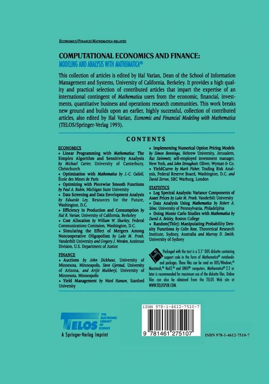 Produktbild: Computational Economics and Finance