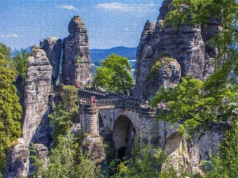 Produktbild: CALVENDO Puzzle Basteibr&uuml;cke in der S&auml;chsischen Schweiz | 1000 Teile Lege-Gr&ouml;&szlig;e 64x48cm Foto-Puzzle f&uuml;r gl&uuml;ckliche Stunden