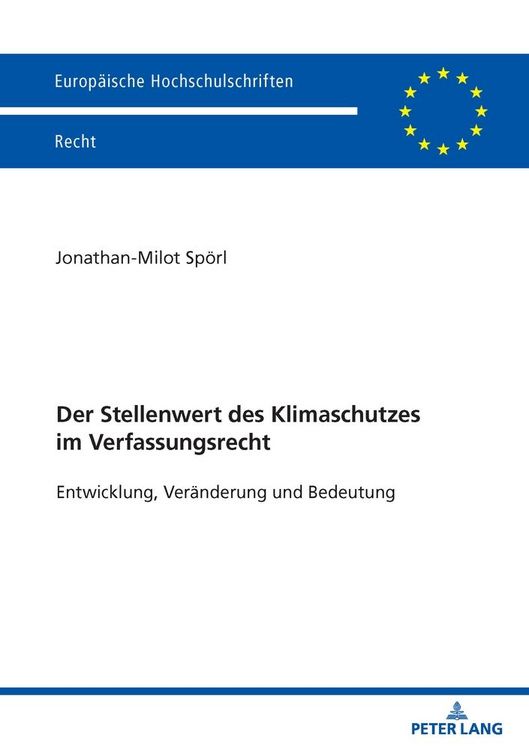 Produktbild: Der Stellenwert des Klimaschutzes im Verfassungsrecht