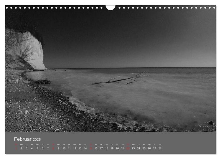 Produktbild: Ostsee - von schwarz bis wei&szlig; (Wandkalender 2026 DIN A3 quer), CALVENDO Monatskalender