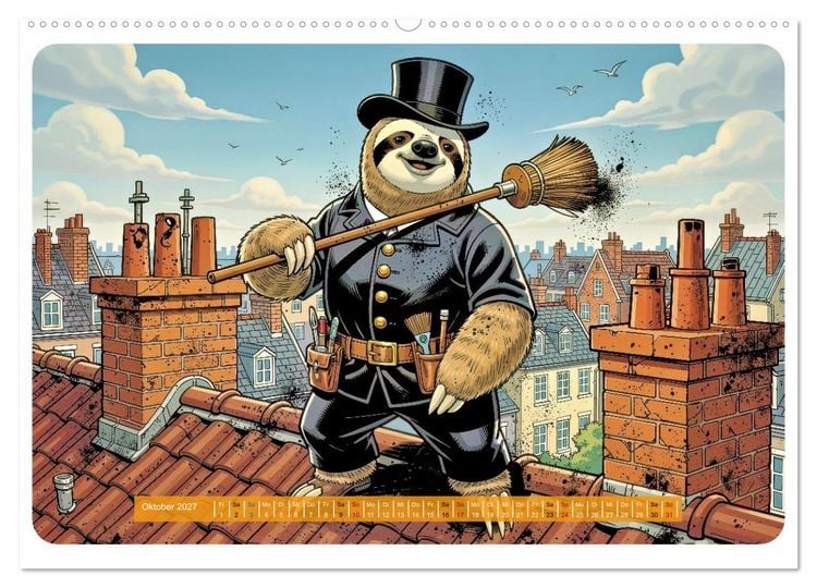 Produktbild: Lustiges Faultier im Beruf - Comic (hochwertiger Premium Wandkalender 2027 DIN A2 quer), Kunstdruck in Hochglanz