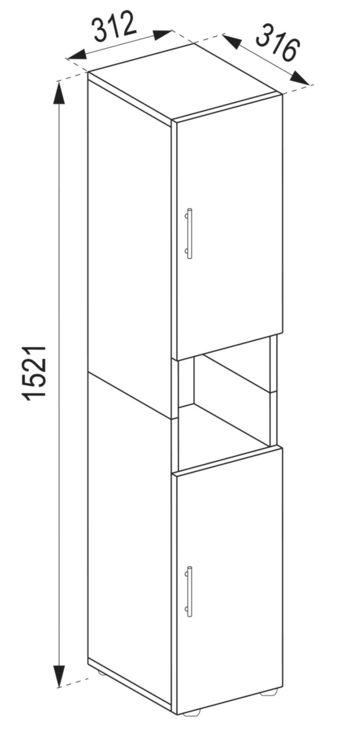 Produktbild: Holz Badm&ouml;bel Badschrank Hochschrank Flandu