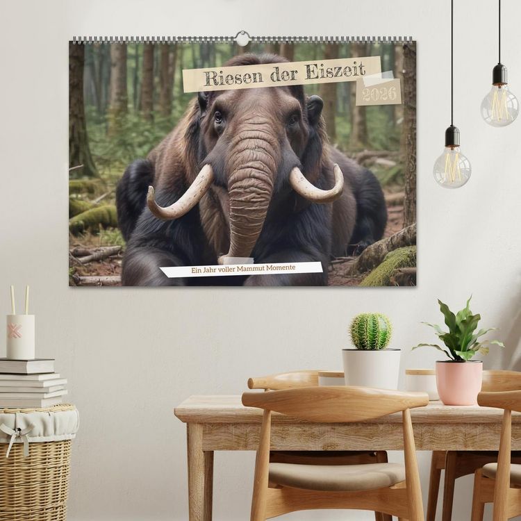 Produktbild: Riesen der Eiszeit &ndash; Ein Jahr voller Mammut Momente (Wandkalender 2026 DIN A2 quer), CALVENDO Monatskalender