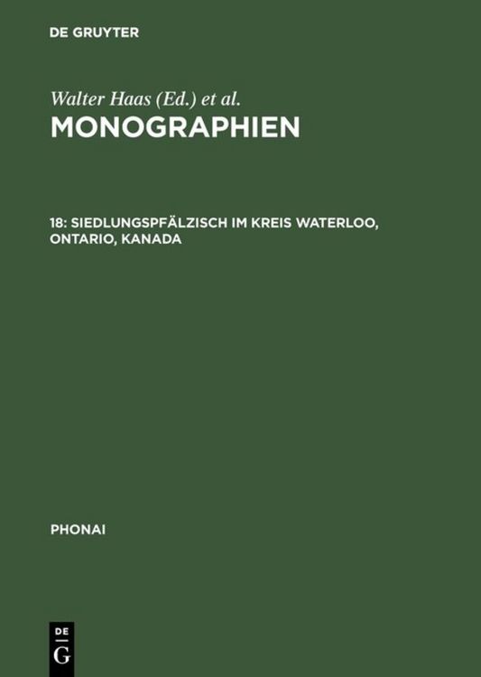 Produktbild: Siedlungspf&auml;lzisch im Kreis Waterloo, Ontario, Kanada