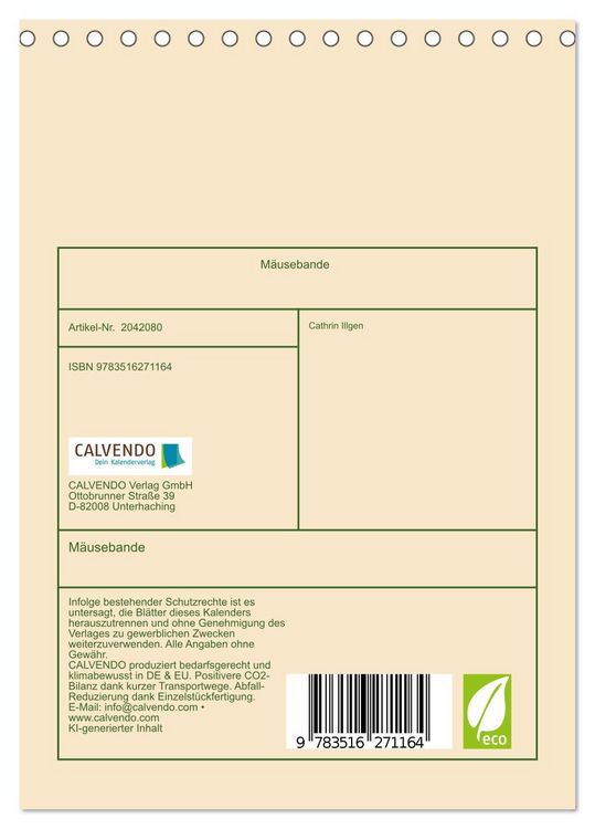 Produktbild: M&auml;usebande (Tischkalender 2026 DIN A5 hoch), CALVENDO Monatskalender