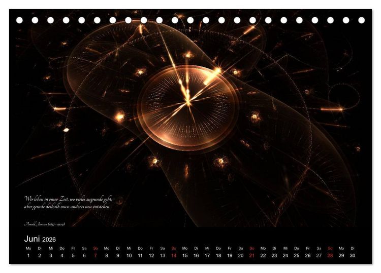 Produktbild: Zeit 2026 - Grafiken und Zitate (Tischkalender 2026 DIN A5 quer), CALVENDO Monatskalender