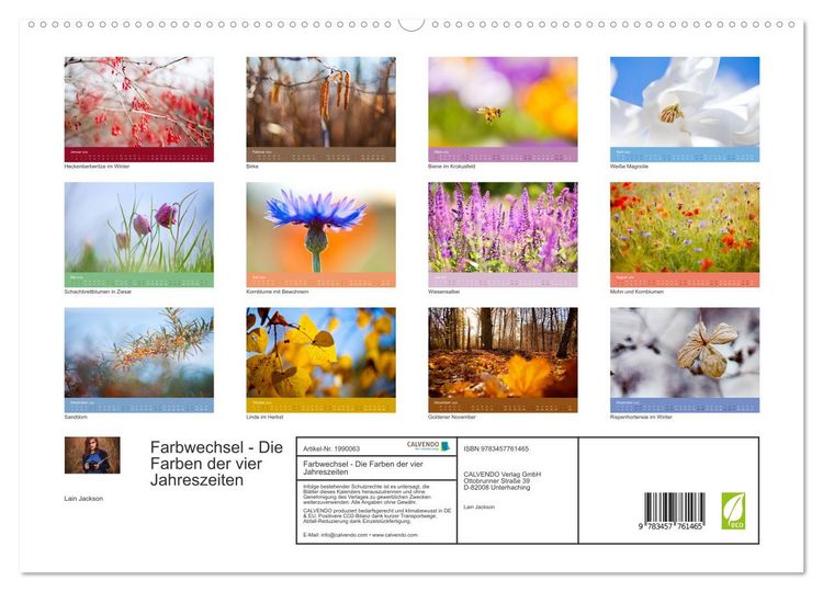 Produktbild: Farbwechsel - Die Farben der vier Jahreszeiten (hochwertiger Premium Wandkalender 2026 DIN A2 quer), Kunstdruck in Hochglanz