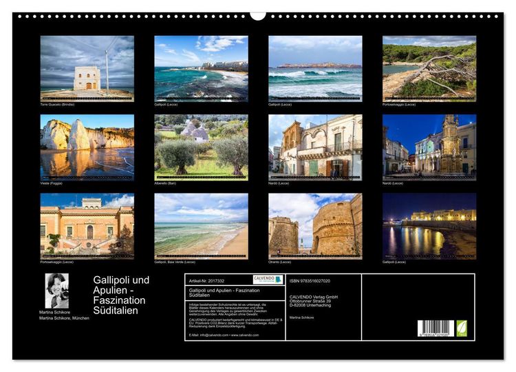 Produktbild: Gallipoli und Apulien - Faszination S&uuml;ditalien (Wandkalender 2026 DIN A2 quer), CALVENDO Monatskalender