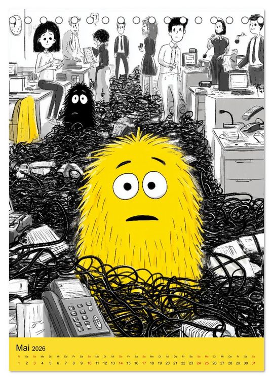 Produktbild: Montagsmonster - der lustige B&uuml;rokalender (Tischkalender 2026 DIN A5 hoch), CALVENDO Monatskalender