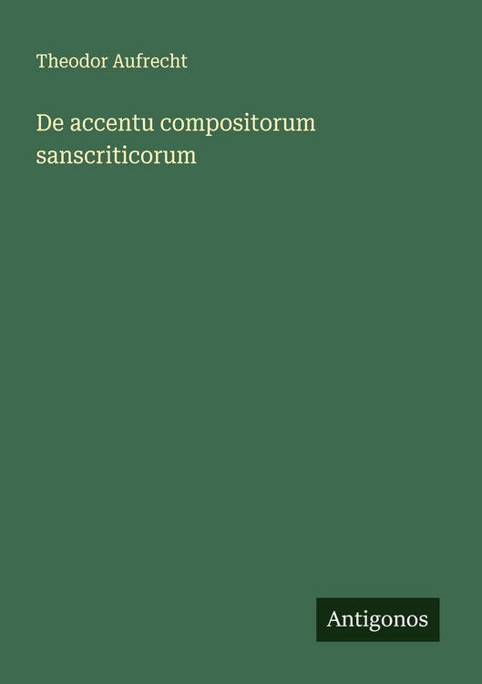 Produktbild: De accentu compositorum sanscriticorum