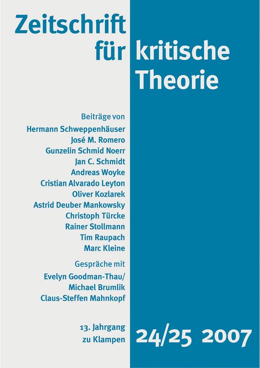 Produktbild: Zeitschrift f&uuml;r kritische Theorie / Zeitschrift f&uuml;r kritische Theorie, Heft 24/25 (2007)