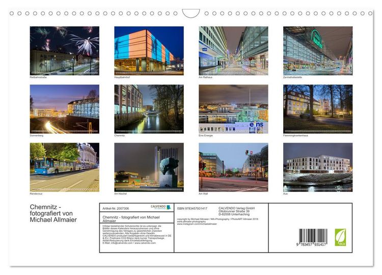 Produktbild: Chemnitz - fotografiert von Michael Allmaier (Wandkalender 2026 DIN A3 quer), CALVENDO Monatskalender