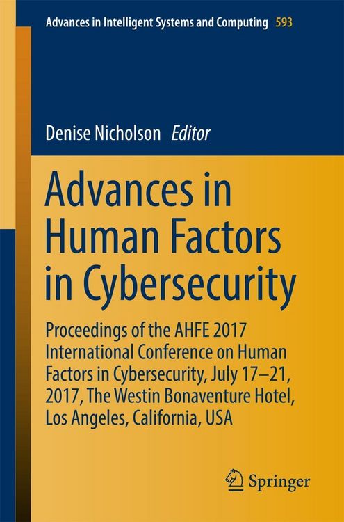 Produktbild: Advances in Human Factors in Cybersecurity