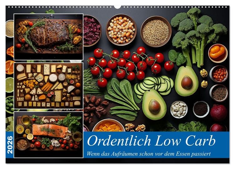 Produktbild: Ordentlich Low Carb (Wandkalender 2026 DIN A2 quer), CALVENDO Monatskalender