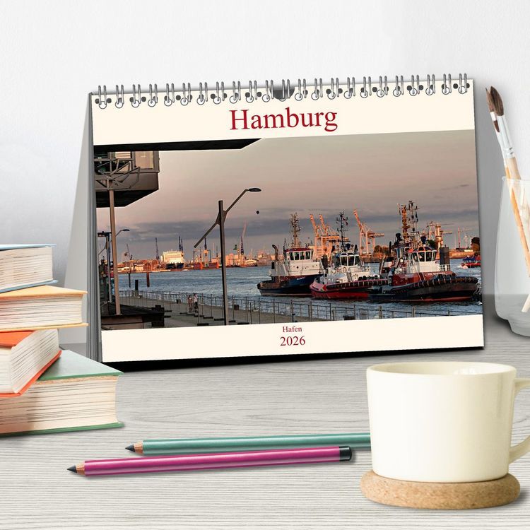 Produktbild: Hamburg Hafen (Tischkalender 2026 DIN A5 quer), CALVENDO Monatskalender