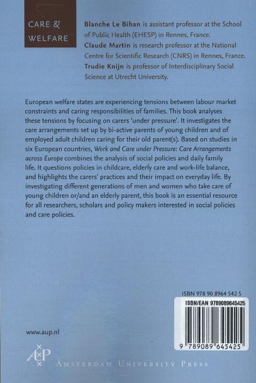 Produktbild: Work and Care Under Pressure