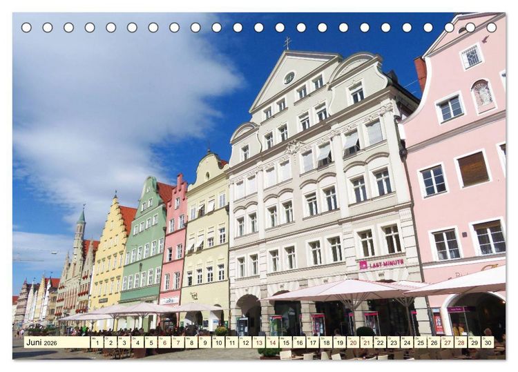 Produktbild: Unterwegs in Landshut (Tischkalender 2026 DIN A5 quer), CALVENDO Monatskalender
