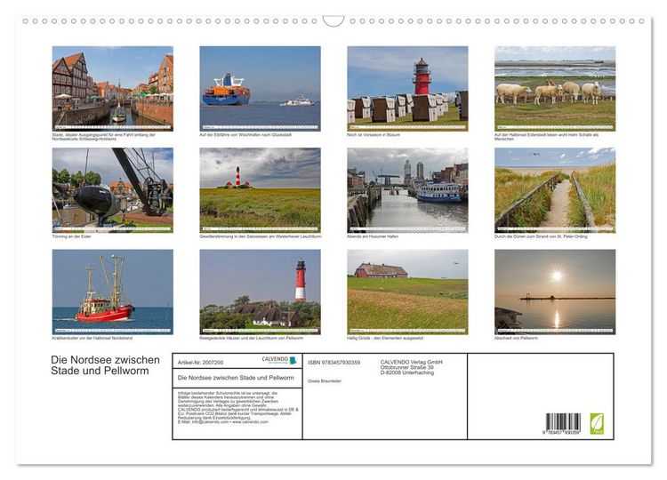 Produktbild: Die Nordsee zwischen Stade und Pellworm (Wandkalender 2026 DIN A2 quer), CALVENDO Monatskalender
