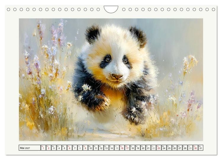 Produktbild: Pandas. Gl&uuml;cksmomente im Reich der B&auml;ren (Wandkalender 2027 DIN A4 quer), CALVENDO Monatskalender