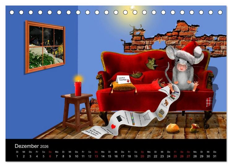 Produktbild: Hier ist die Maus zuhaus' (Tischkalender 2026 DIN A5 quer), CALVENDO Monatskalender