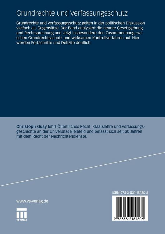 Produktbild: Grundrechte und Verfassungsschutz