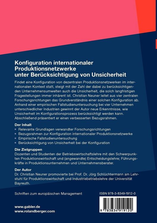 Produktbild: Konfiguration internationaler Produktionsnetzwerke unter Ber&uuml;cksichtigung von Unsicherheit