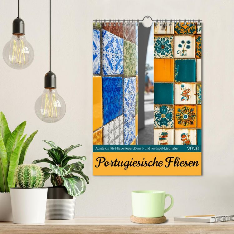 Produktbild: Portugiesischer Fliesen - Azulejos f&uuml;r Fliesenleger, Kunst- und Portugal-Liebhaber (Wandkalender 2026 DIN A4 hoch), CALVENDO Monatskalender