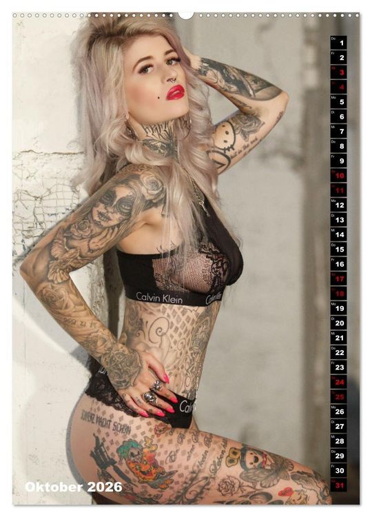 Produktbild: Beauty Tattoo 2026 (Wandkalender 2026 DIN A2 hoch), CALVENDO Monatskalender