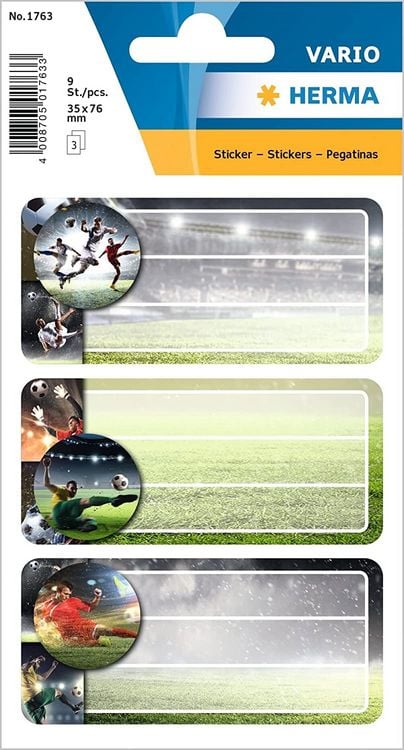 Produktbild: HERMA Schuletiketten Fussball 9er Set