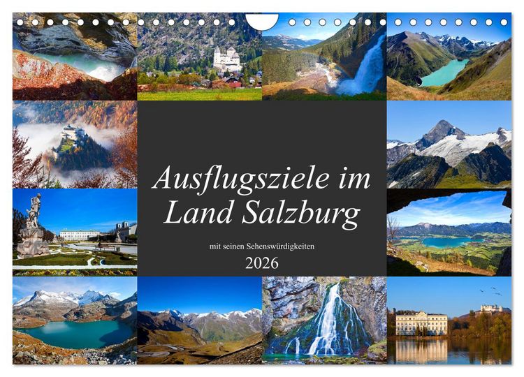 Produktbild: Ausflugsziele im Land Salzburg (Wandkalender 2026 DIN A4 quer), CALVENDO Monatskalender