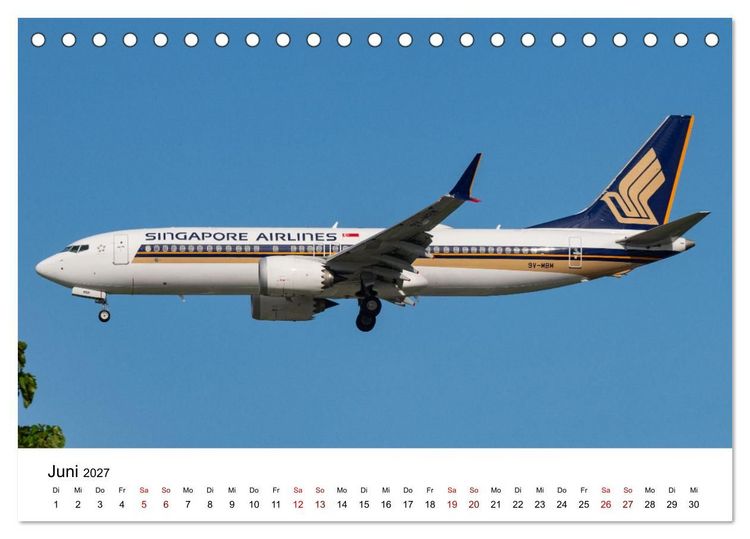 Produktbild: Singapore Airlines - Die ganze Flotte (Tischkalender 2027 DIN A5 quer), CALVENDO Monatskalender