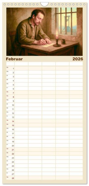 Produktbild: Familienplaner 2026 - Victor Hugo mit 5 Spalten (Wandkalender, 21 x 45 cm) CALVENDO