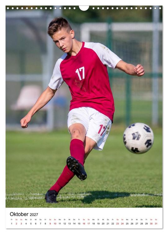 Produktbild: Am Ball Junior - Junge Kicker - Gro&szlig;e Momente (Wandkalender 2027 DIN A3 hoch), CALVENDO Monatskalender