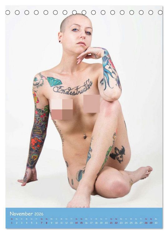 Produktbild: Nude Tattoo (Tischkalender 2026 DIN A5 hoch), CALVENDO Monatskalender