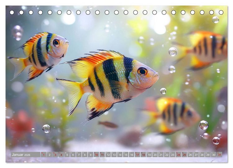Produktbild: Tiefenentspanntes Aquarium (Tischkalender 2026 DIN A5 quer), CALVENDO Monatskalender