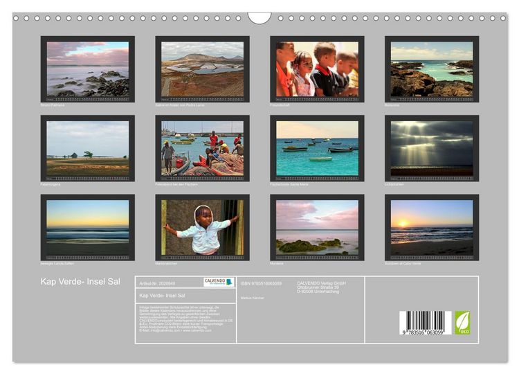 Produktbild: Kap Verde- Insel Sal (Wandkalender 2026 DIN A3 quer), CALVENDO Monatskalender