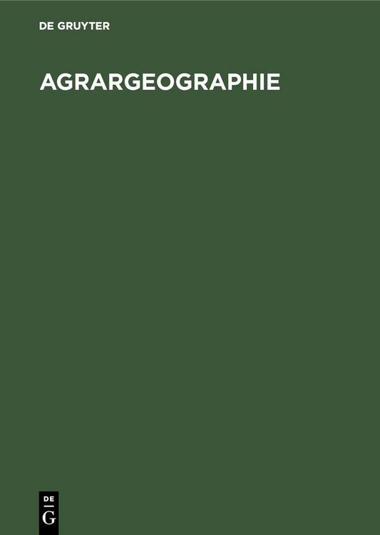 Produktbild: Agrargeographie
