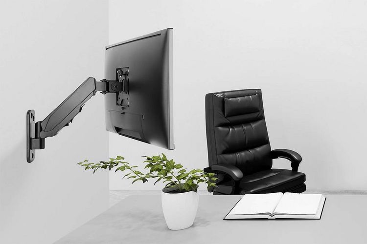 Produktbild: Digitus Monitor-Wandhalterung DA-90396 1 Display(s) 33,0 cm (13") - 81,3 cm (32") Schwarz, Schwarz (matt) Drehbar, H&ouml;henverstellbar, Neigbar