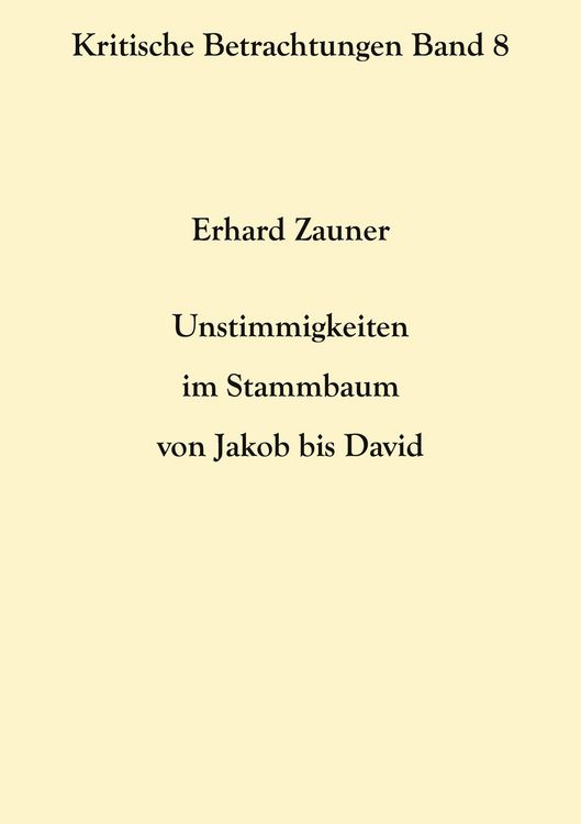 Produktbild: Unstimmigkeiten im Stammbaum von Jakob bis David