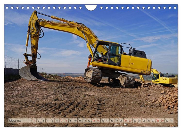 Produktbild: Bagger im Einsatz (Wandkalender 2026 DIN A4 quer), CALVENDO Monatskalender