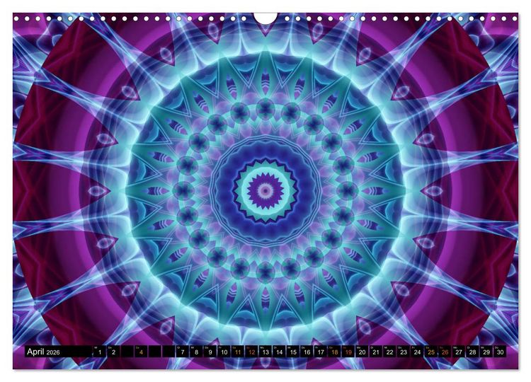 Produktbild: Energie - Mandalas, Spiritualit&auml;t durch die Farbe Lila (Wandkalender 2026 DIN A3 quer), CALVENDO Monatskalender