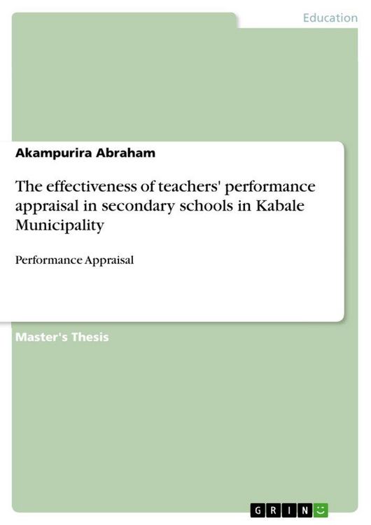 Produktbild: The effectiveness of teachers' performance appraisal in secondary schools in Kabale Municipality