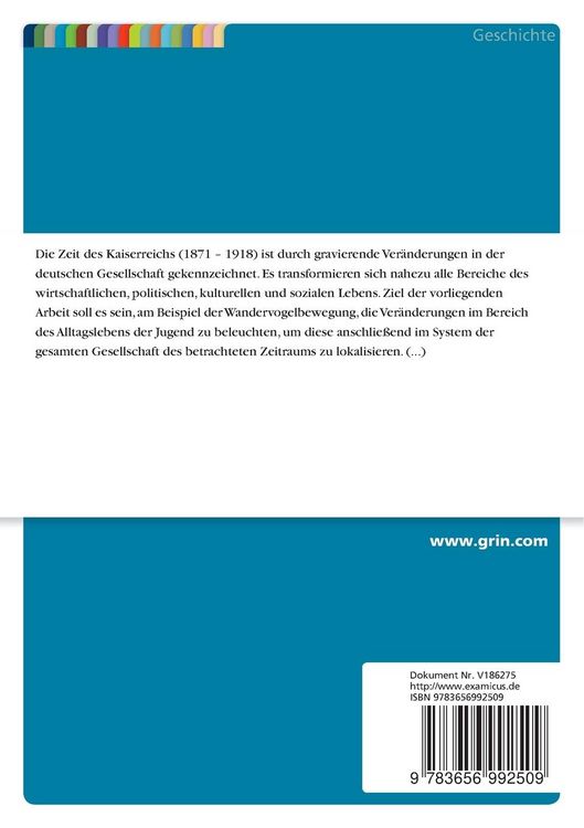 Produktbild: Der Wandervogel als soziale Bewegung im Kaiserreich