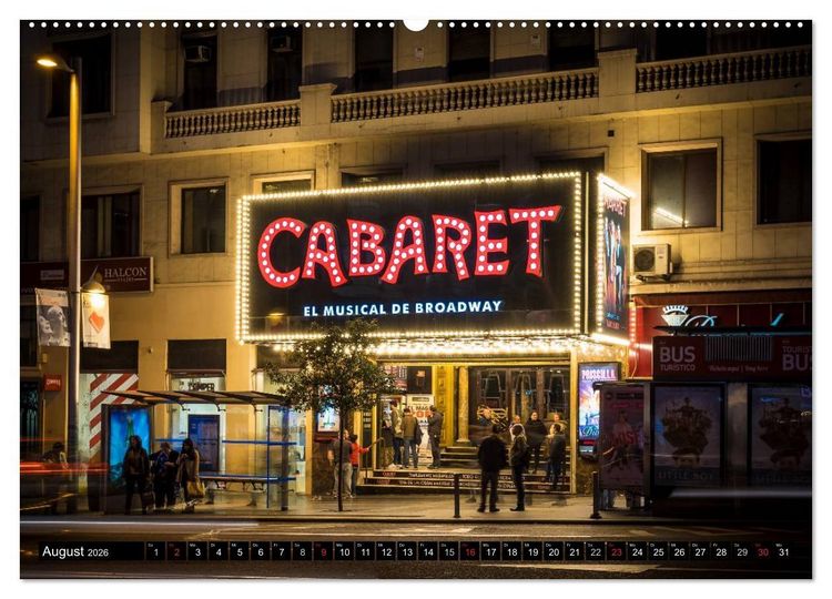 Produktbild: Madrid bei Nacht (hochwertiger Premium Wandkalender 2026 DIN A2 quer), Kunstdruck in Hochglanz