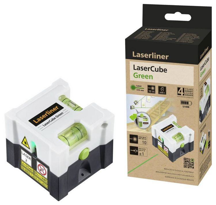 Produktbild: Laserliner LaserCube green Linienlaser Reichweite (max.): 10m