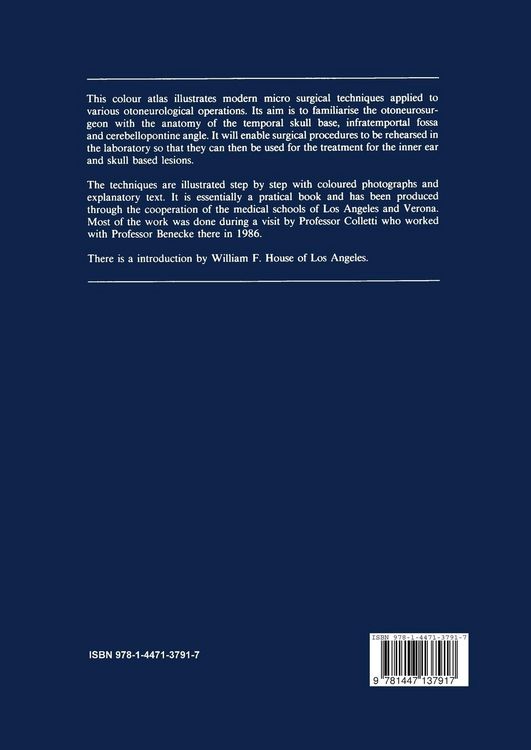 Produktbild: Colour Atlas of Micro-Oto-Neurosurgical Procedures