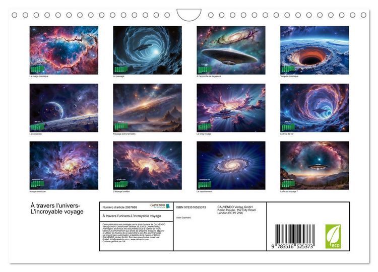 Produktbild: &Agrave; travers l'univers-L'incroyable voyage (Calendrier mural 2026 DIN A4 vertical), CALVENDO calendrier mensuel